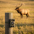 SENTINEL PRO camera overlooking field with bull elk in the distance