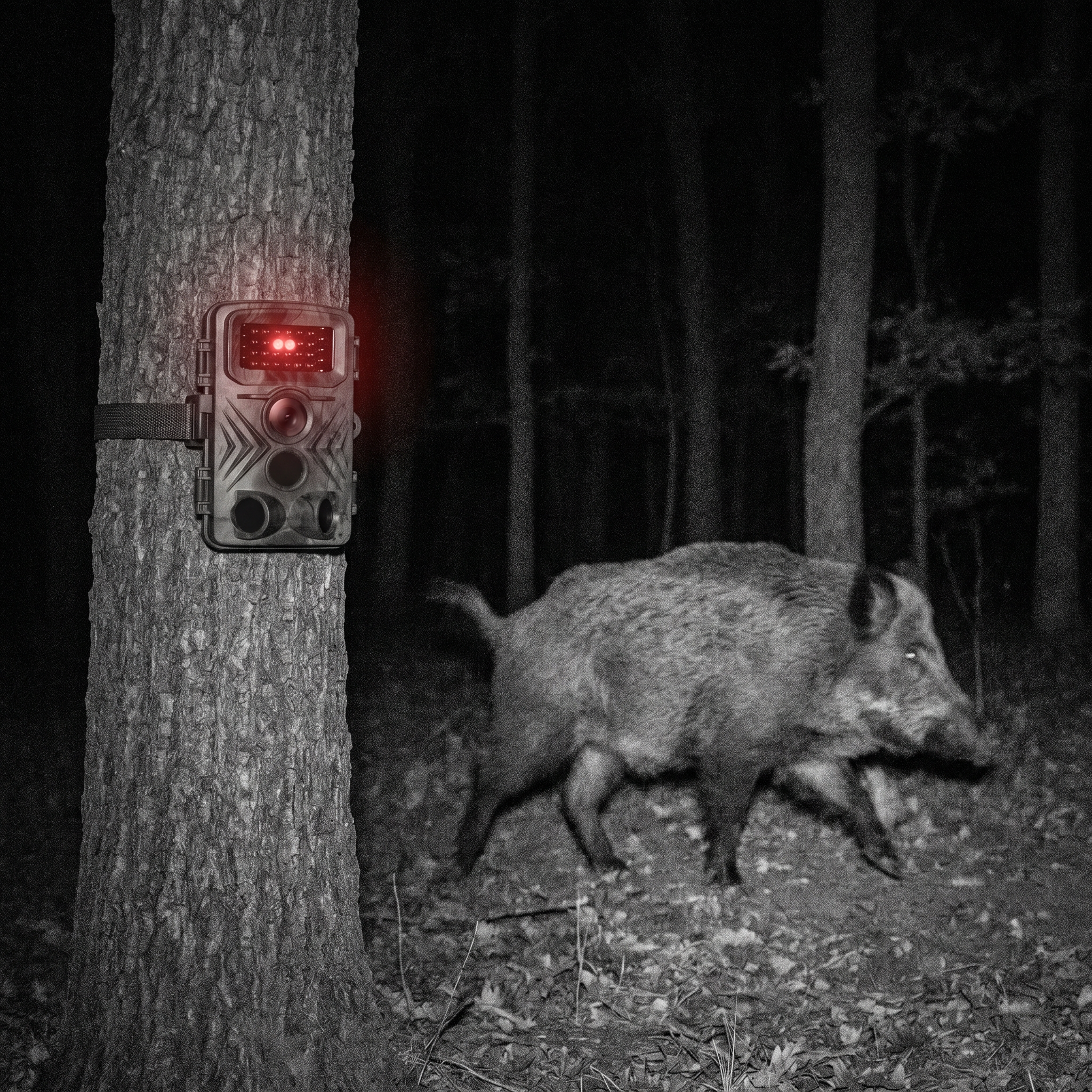 SENTINEL PRO infrared night vision capture of wild boar